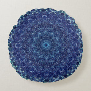 Almofada Redonda Mandala azul calma