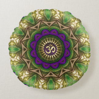 Almofada Redonda Mandala Boêmio de Pavão OM Shanti Design #14