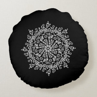 Almofada Redonda Mandala Branco
