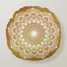 Mandala Branco em Fundo Dourado