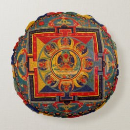Almofada Redonda Mandala De Arte Indie Decorativa