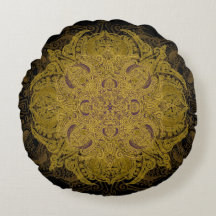 Mandala filigrana de Mehndi do ouro amarelo no