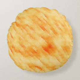 Almofada Redonda Manga russa amarela como pintura texturizada
