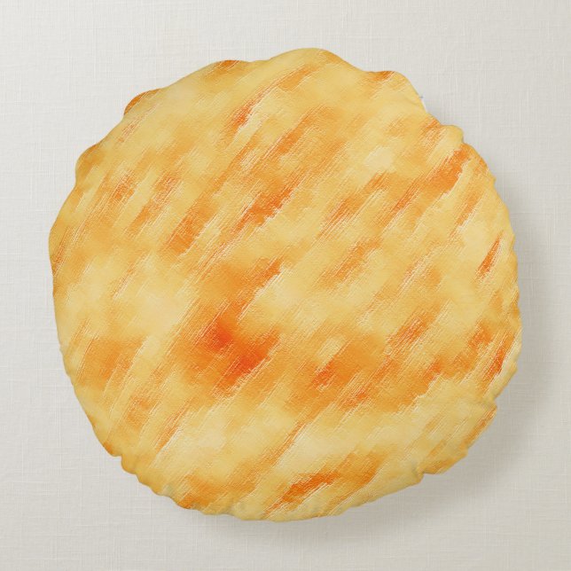 Almofada Redonda Manga russa amarela como pintura texturizada (Verso)