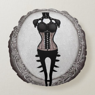 Almofada Redonda Mannequin do Corset de gótico Vintage