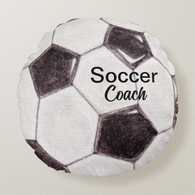 Almofada Redonda Manutenção do Treinador de Futebol Personalizado (Frente)