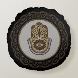 Almofada Redonda Mão de hamsa legante