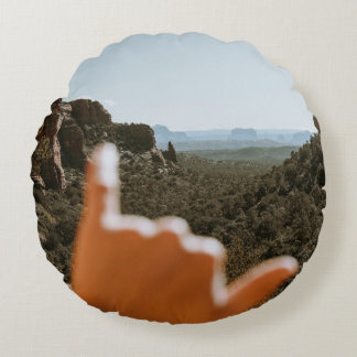 Almofada Redonda Mão humana esquerda