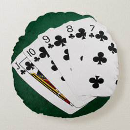 Almofada Redonda Mãos de pôquer - Descarga de Hetero - Acoplamento