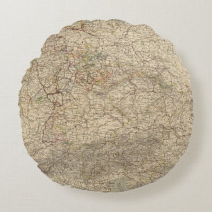 Almofada Redonda Mapa do atlas de Alemanha
