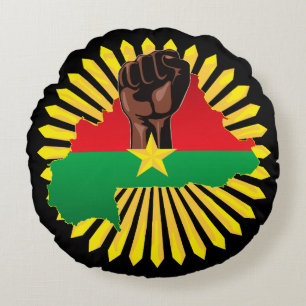 Almofada Redonda Mapa do Burkina Faso, Bandeira e Resistência à Rev