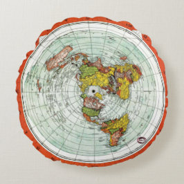 Almofada Redonda Mapa do Mundo Vintage