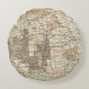 Almofada Redonda Mapa do progresso 1878 das avaliações geográfic