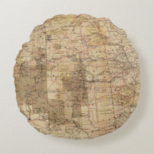 Almofada Redonda Mapa do progresso 1878 das avaliações geográfic