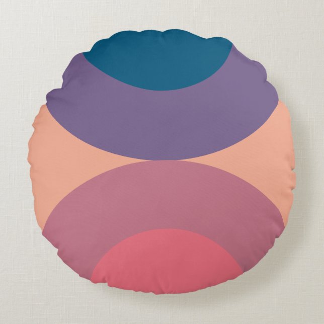 Almofada Redonda Mar de Coral Moderno do Século médio (Frente)