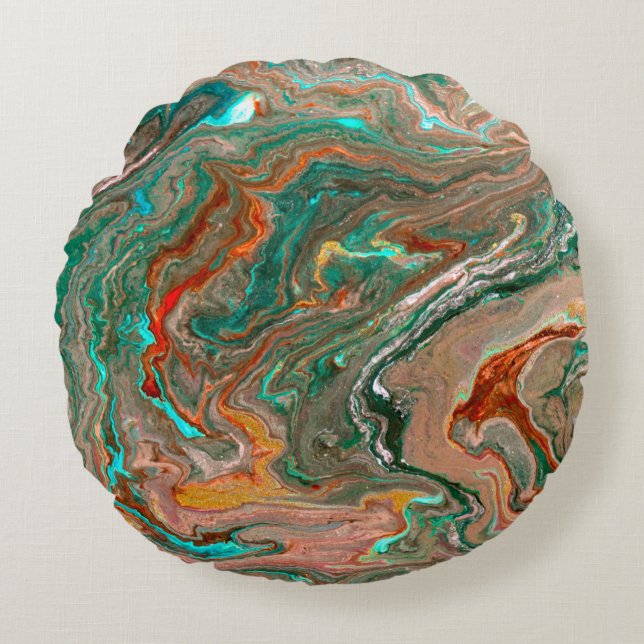 Almofada Redonda Marble abstract acrylic background. Marbling artwo (Frente)