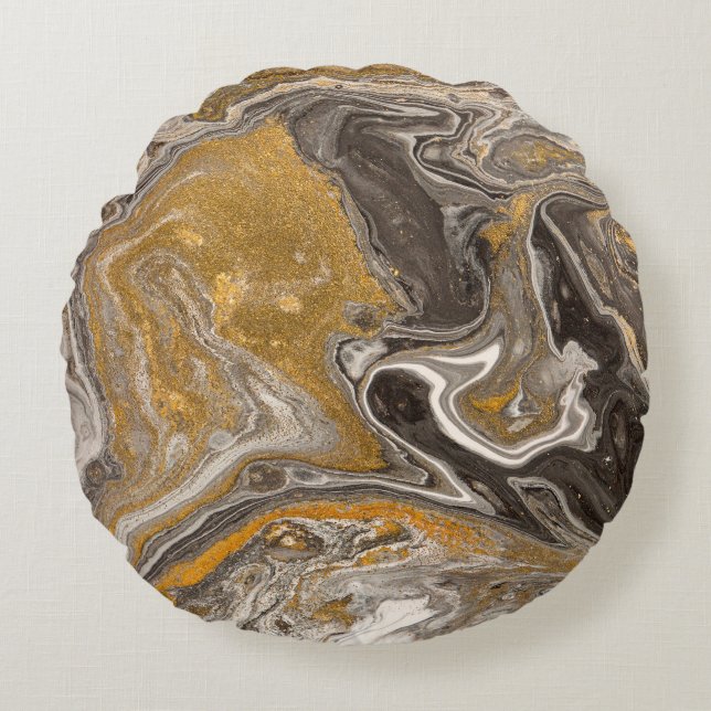 Almofada Redonda Marble abstract acrylic background. Nature marblin (Frente)