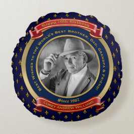 Almofada Redonda Marco Aniversário Dourado 70 de Fotos 7 Azul