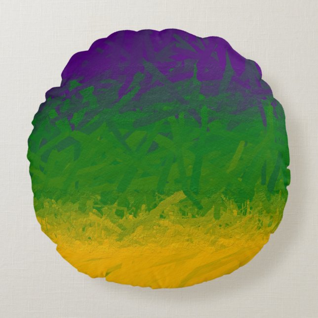 Almofada Redonda Mardi Gras Paint (Frente)