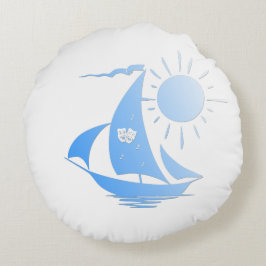 Almofada Redonda Marinheiro Blue Comedy and Tragedy Theater