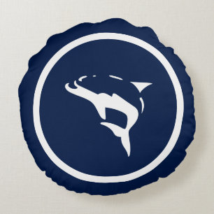 Almofada Redonda Marinho azul DOLPHIN náutico