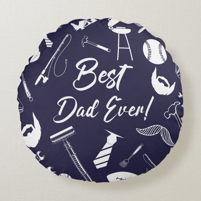 Almofada Redonda Marinho Azul Melhor Dia Nunca Nunca Nunca (Frente)