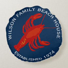 Almofada Redonda Marinho Redondo Red Lobster Family Beach House
