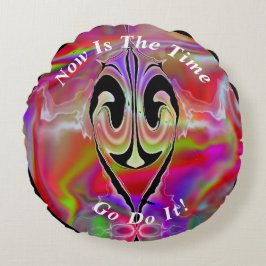 Almofada Redonda Mármore Abstrato único liquefeito