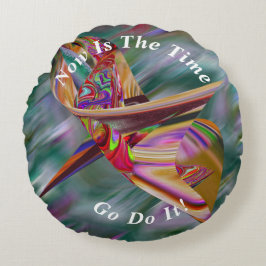 Almofada Redonda Mármore Abstrato único liquefeito