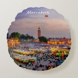 Almofada Redonda Marraquexe, Marrocos - Praça Jemaa el Fnaa