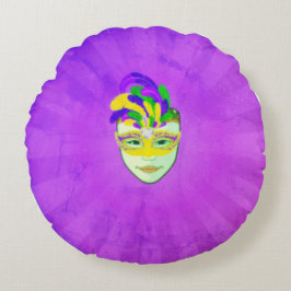 Almofada Redonda Máscara de carnaval