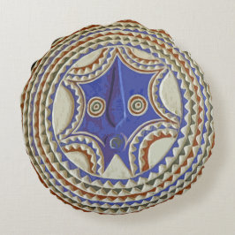 Almofada Redonda Máscara Tribal Africana