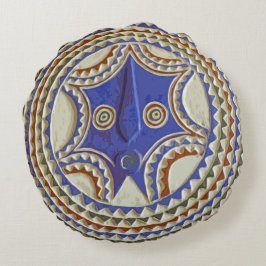 Almofada Redonda Máscara Tribal Africana