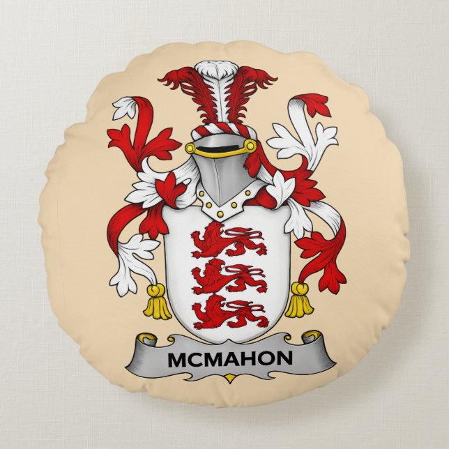 Almofada Redonda McMahon Family Coat of Arms (Frente)