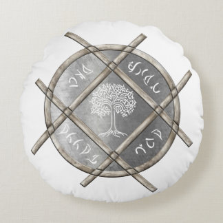 Almofada Redonda Médaillon argenté symbolique