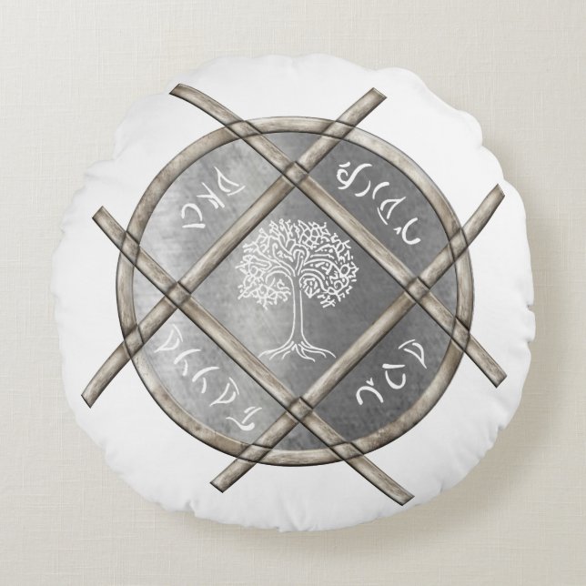 Almofada Redonda Médaillon argenté symbolique (Frente)