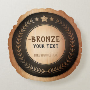 Almofada Redonda MEDALHA Bronze Campeão IMPRESSÃO PERSONALIZADA DIY