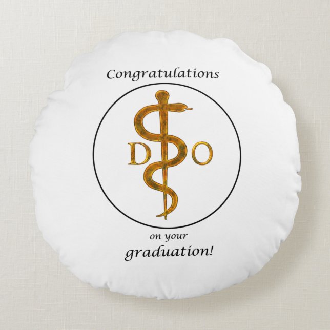 Almofada Redonda Médico de Parabéns de Graduação de Osteopatia (Frente)