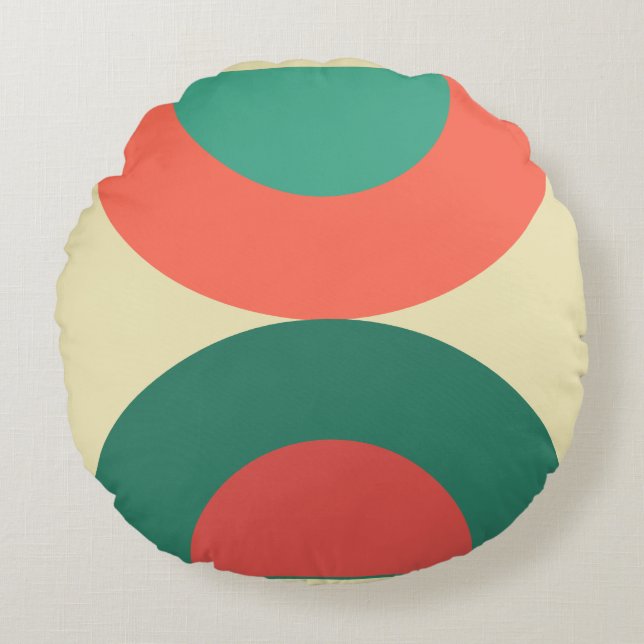 Almofada Redonda Médio Century Modern Coral Mint T (Frente)