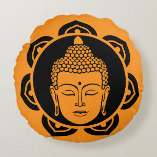 Almofada Redonda Meditação de Cabeça de Buda