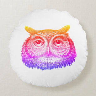 Almofada Redonda Meditação de Cabeça de Owl Wisdom