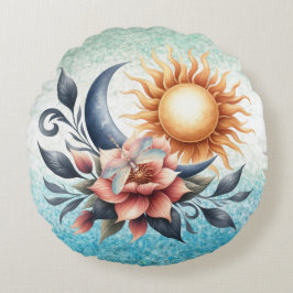 Almofada Redonda Meditação de Flores de Lótus Dragonfly