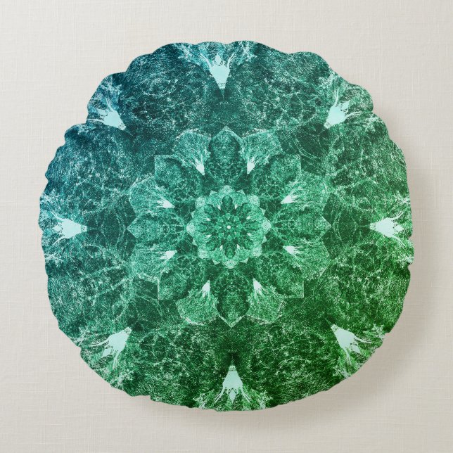 Almofada Redonda Meditação e Yoga mandala, Wellbe Art (travesseiro) (Frente)