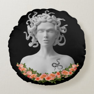 Almofada Redonda Medusa Gorgon Mitologia Grega