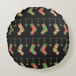 Almofada Redonda Meias natalinas festivas