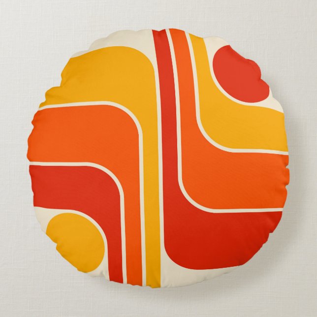 Almofada Redonda Meio século Geométrico Moderno (Frente)