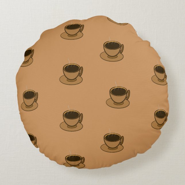 Almofada Redonda Meio século Moderno Café Marrom (Verso)