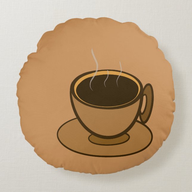 Almofada Redonda Meio século Moderno Café Marrom (Frente)