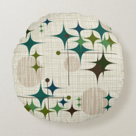 Almofada Redonda Meio século Starbursts moderno e globos