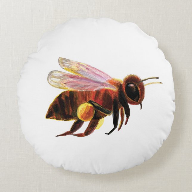 Almofada Redonda Mel Bee Voando (Frente)